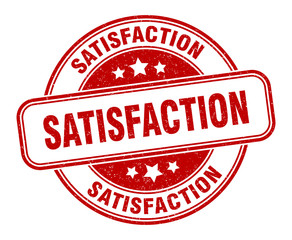 satisfaction stamp. satisfaction round grunge sign. label