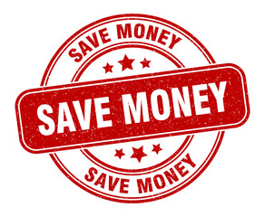 save money stamp. save money label. round grunge sign