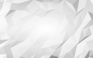 White abstract background. Lowpoly backdrop. Crumpled paper. 3D illustration