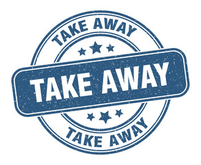 take away stamp. take away label. round grunge sign