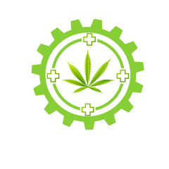 Marijuana gear. Vector image on a white background.