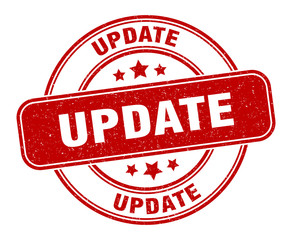 update stamp. update label. round grunge sign