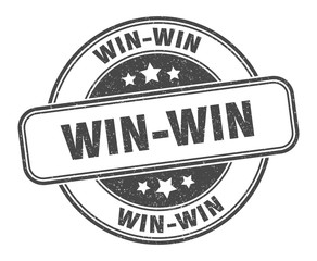 win-win stamp. win-win round grunge sign. label