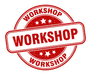 workshop stamp. workshop round grunge sign. label