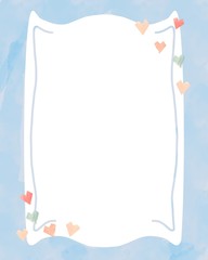 hand drawn heart frame, message card © maoette