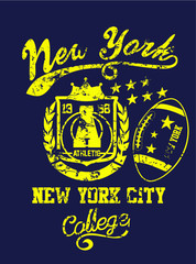 New York College print and embroidery graphic design vector art