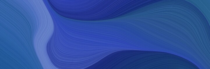 motion decorative curves background with dark slate blue, royal blue and corn flower blue colors
