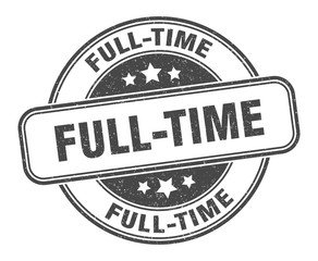 full-time stamp. full-time round grunge sign. label