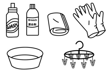布マスクの洗い方ベクター