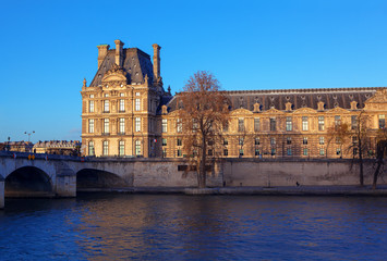 Pont Royal and Seine riverside in Paris 
