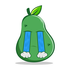 cute emoticon pear character illustration