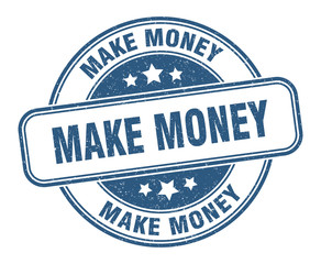 make money stamp. make money round grunge sign. label