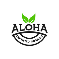 aloha green organic logo design illustration © diablo