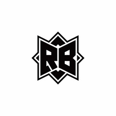 Fototapeta premium RB monogram logo with square rotate style outline