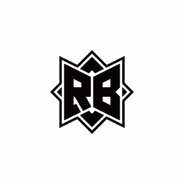 recommend clip art: RB monogram logo with square rotate style outline