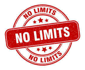 no limits stamp. no limits label. round grunge sign