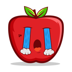 cute apple cartoon characters vector
