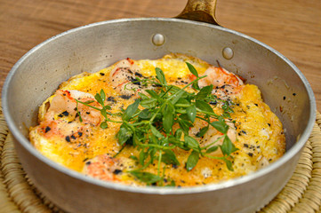 Prawn omelet
