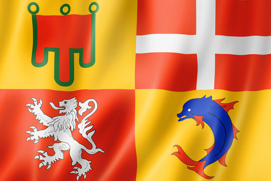 Auvergne-Rhone-Alpes Region flag, France