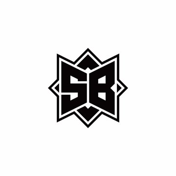 recommend clip art: SB monogram logo with square rotate style outline