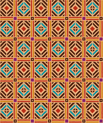 ethnic motives, geometric pattern in warm colors
