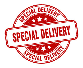 special delivery stamp. special delivery round grunge sign. label