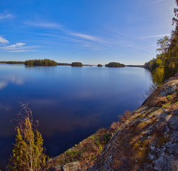 The view over the lake Rymmen at the Högakull natural reserve in Värnamo, Sweden