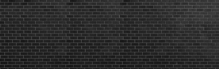 dark black grey brick wall , wide panorama of masonry ,panaromic hight resolution photo