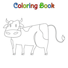 coloring book kid full body cow