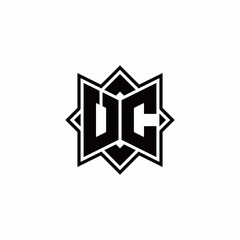 UC monogram logo with square rotate style outline