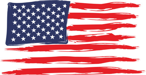 American Flag Print embroidery graphic design vector art