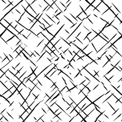 Seamless pattern. Intersecting shapeless lines and dashes, diagonal structure. Vector design.