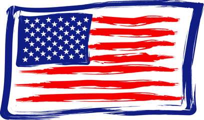 Grunge American flag sports Print embroidery graphic design vector art
