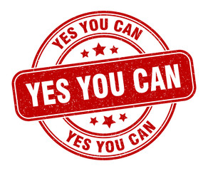 yes you can stamp. yes you can label. round grunge sign