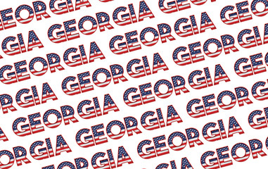 Georgia USA state stars and stripes background. 3D Rendering
