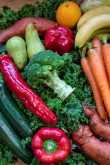 An organic fruit and vegetable delivery, drying after washing during the coronavirus outbreak