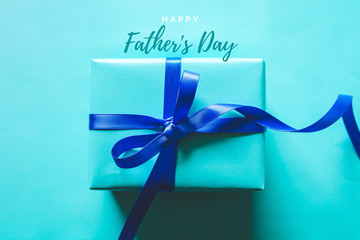 Father's Day gift box with blue background