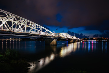 Fototapeta na wymiar Truong Tien Bridge Hue in Vietnam