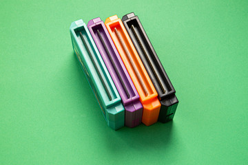 multi-colored cartridges from retro console