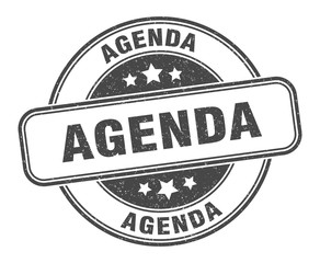 agenda stamp. agenda round grunge sign. label