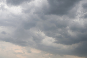 storm raining clouds over the sky for background.