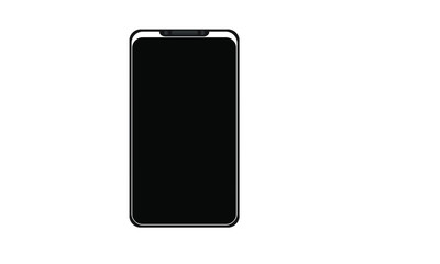 vector smart phone with black screen and white bezel technology  illustration 