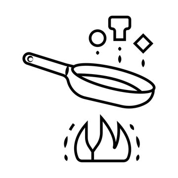 Pan heating icon vector illustration