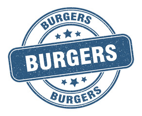 burgers stamp. burgers label. round grunge sign