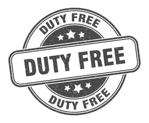 duty free stamp. duty free round grunge sign. label