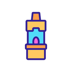 elongated lamp with candle icon vector. elongated lamp with candle sign. color symbol illustration