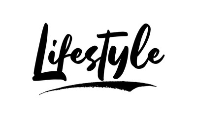 Lifestyle Calligraphy Black Color Text On White Background