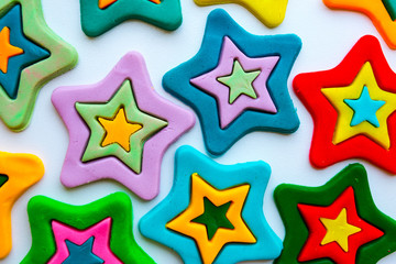 colorful stars on white background