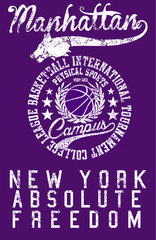 Fototapeta na wymiar American college basketball sports Print embroidery graphic design vector art
