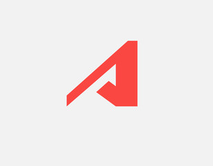 Abstract red logo icon letter A, typography, for your company